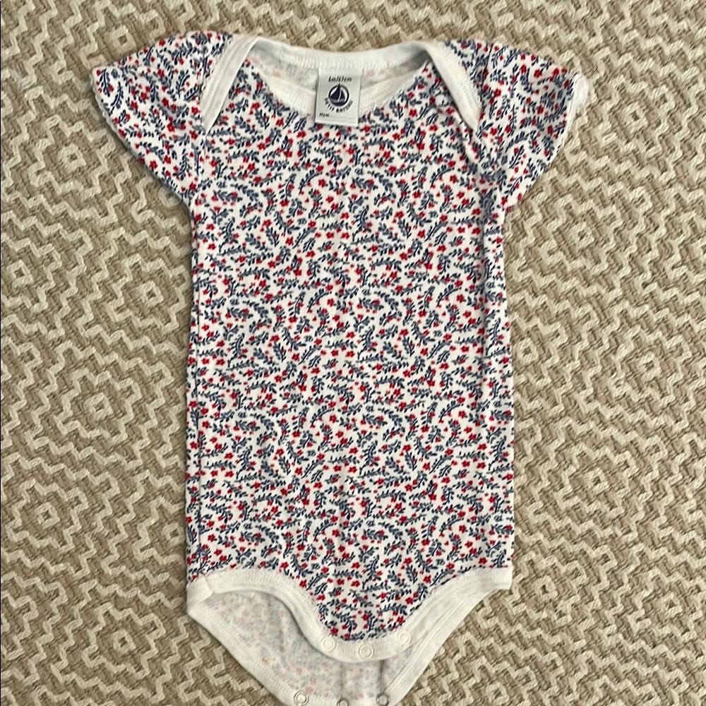 Floral One Piece - Red and Blue